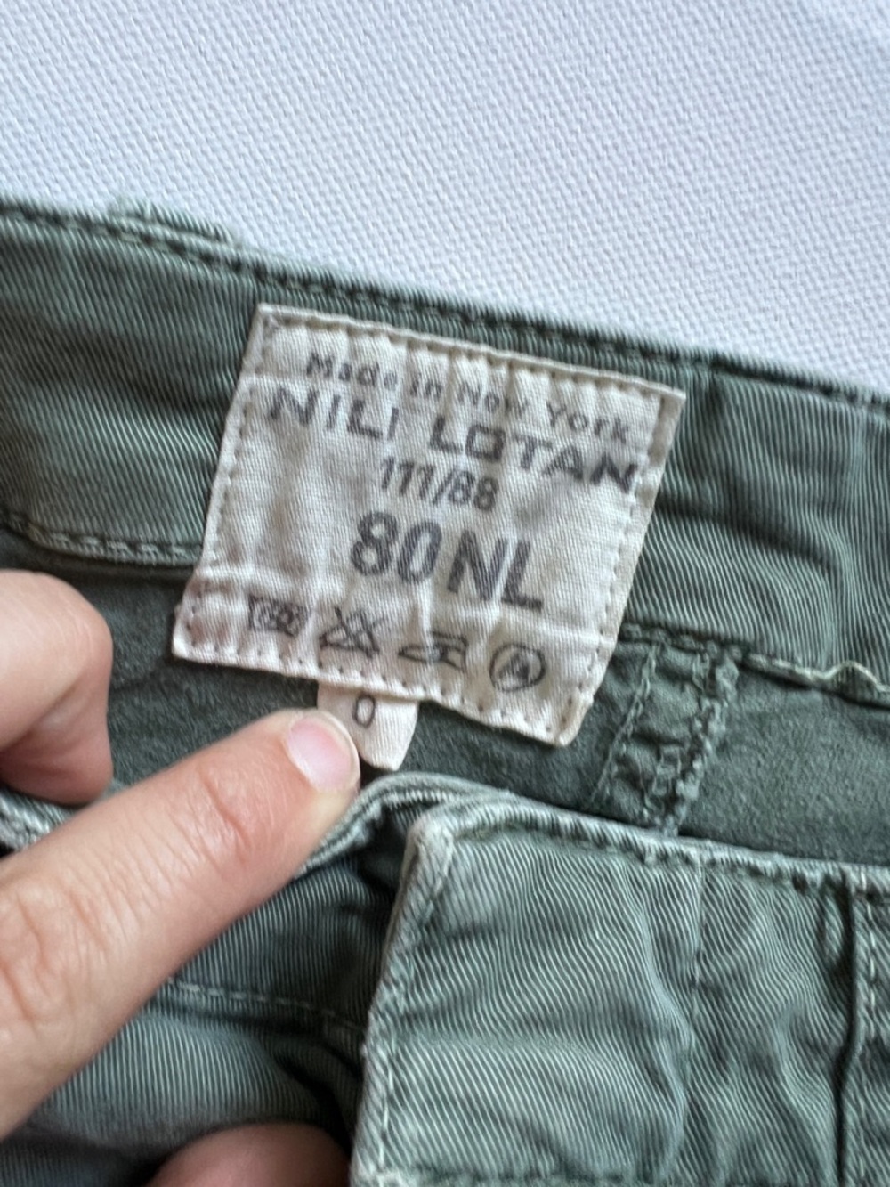 Nili Lotan UTILITY COTTON PANT - Size 0 - Vintage Wash Thyme - Picture 6 of 9